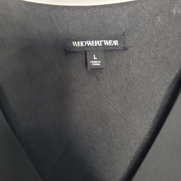 Who What Wear black maxi lace trim whimsigoth witchy goth dress size large - Picture 3 of 8